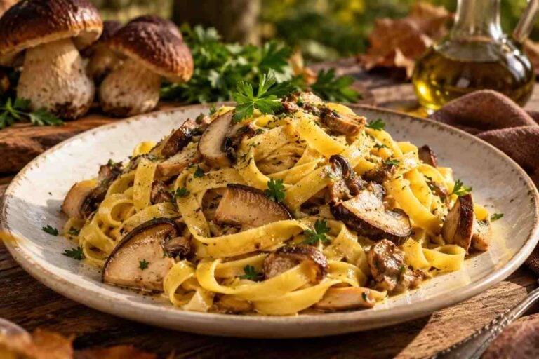 Piatto tagliatelle funghi
